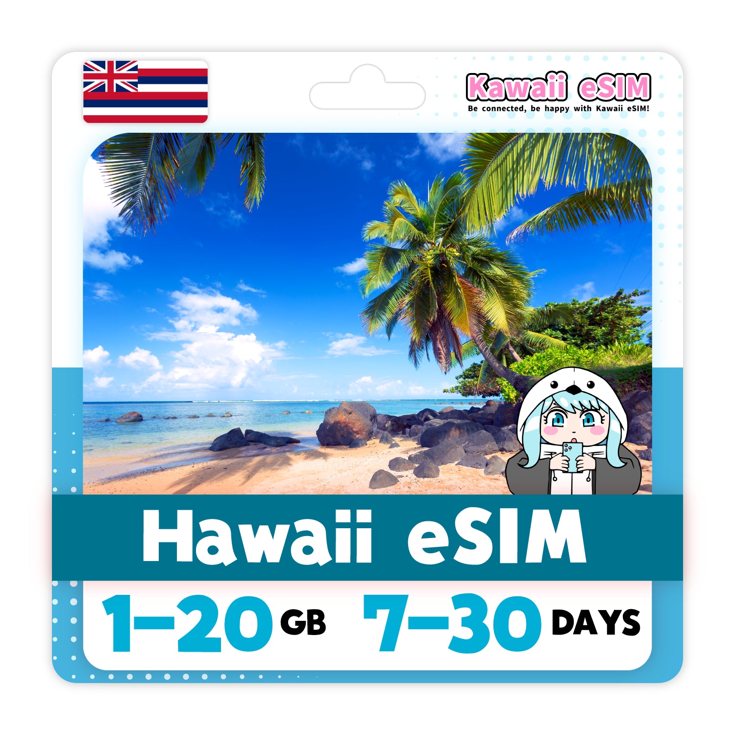 Hawaii eSIM plan 2 images_Kawaii-esim