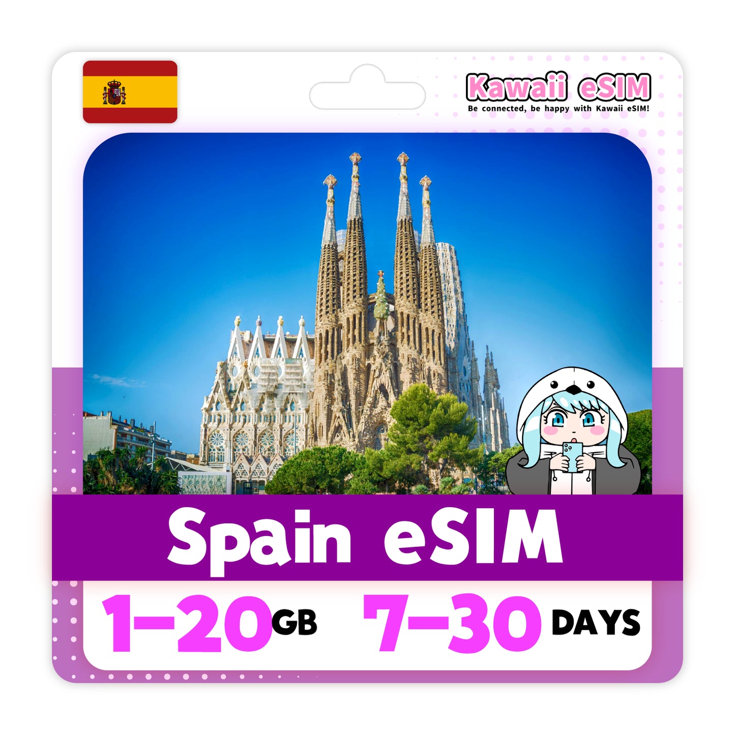 Spain eSIM plan 2 images_Kawaii-esim