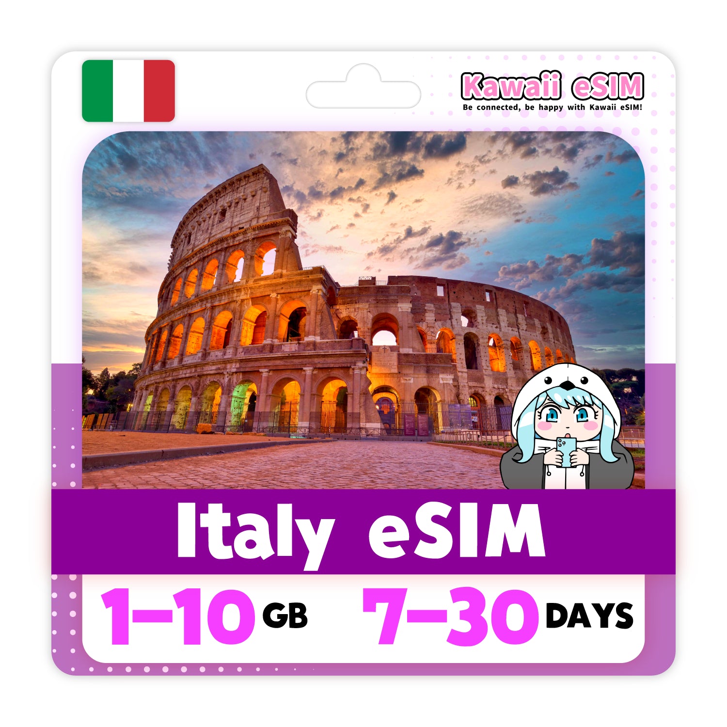 Italy eSIM plan 2 images_Kawaii-esim