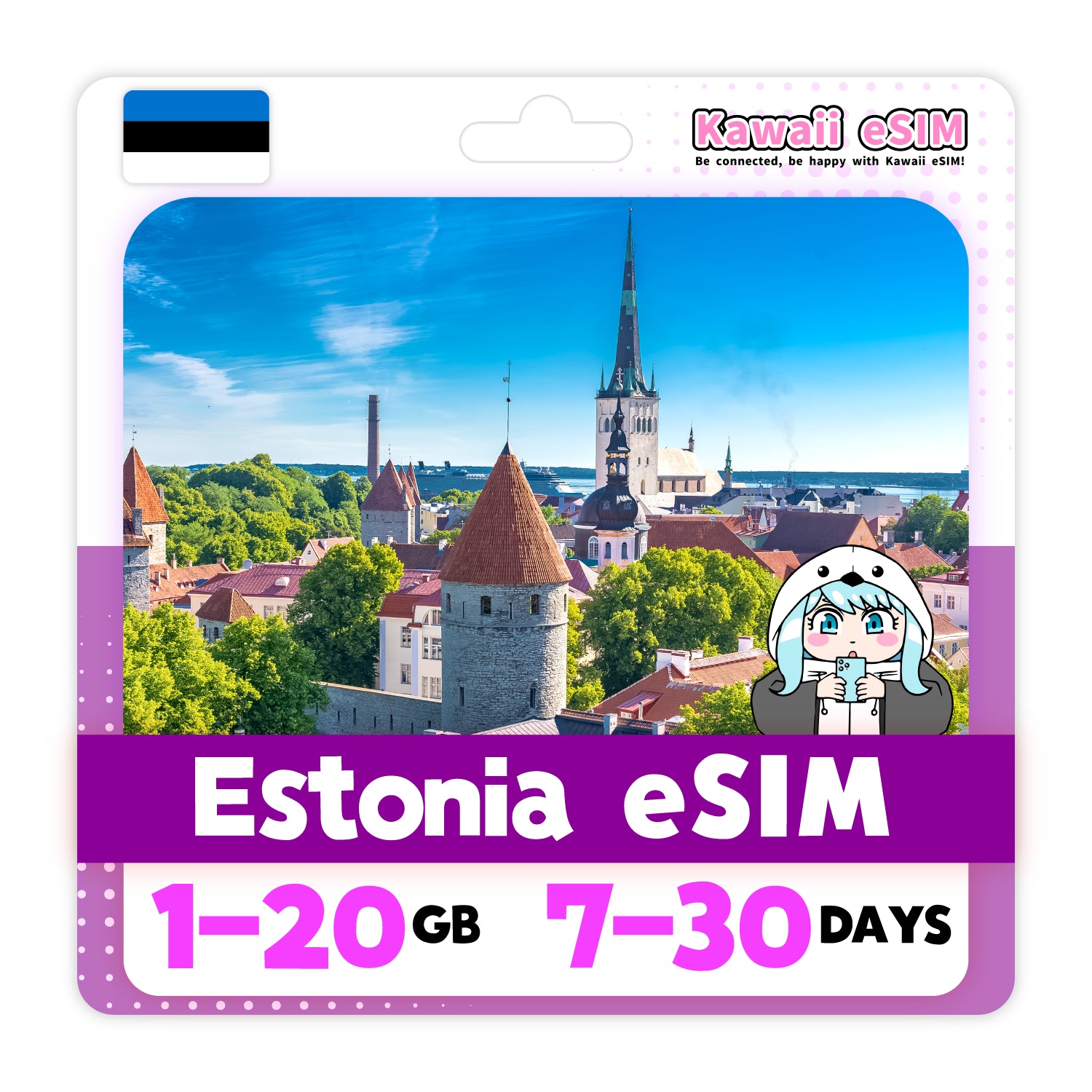 Estonia eSIM plan images_Kawaii-esim