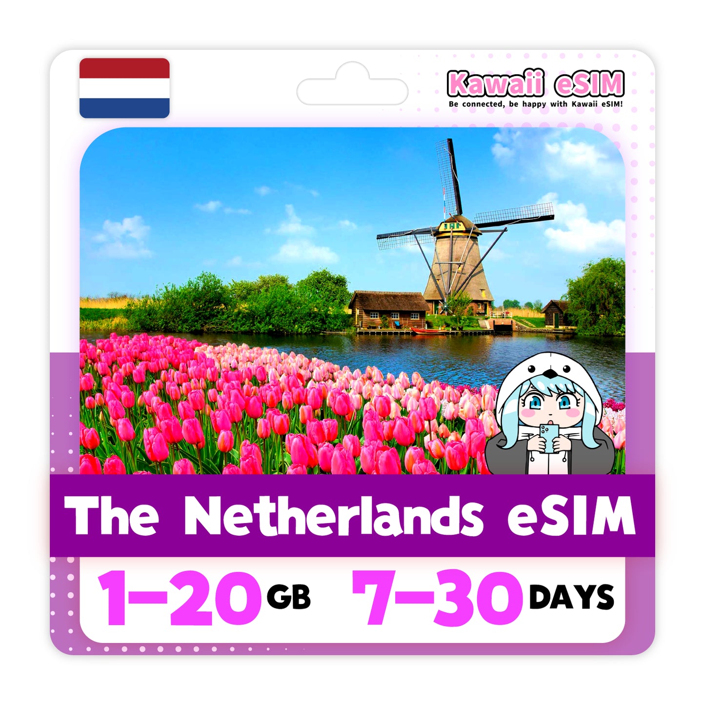 Netherlands eSIM plan images_Kawaii-esim