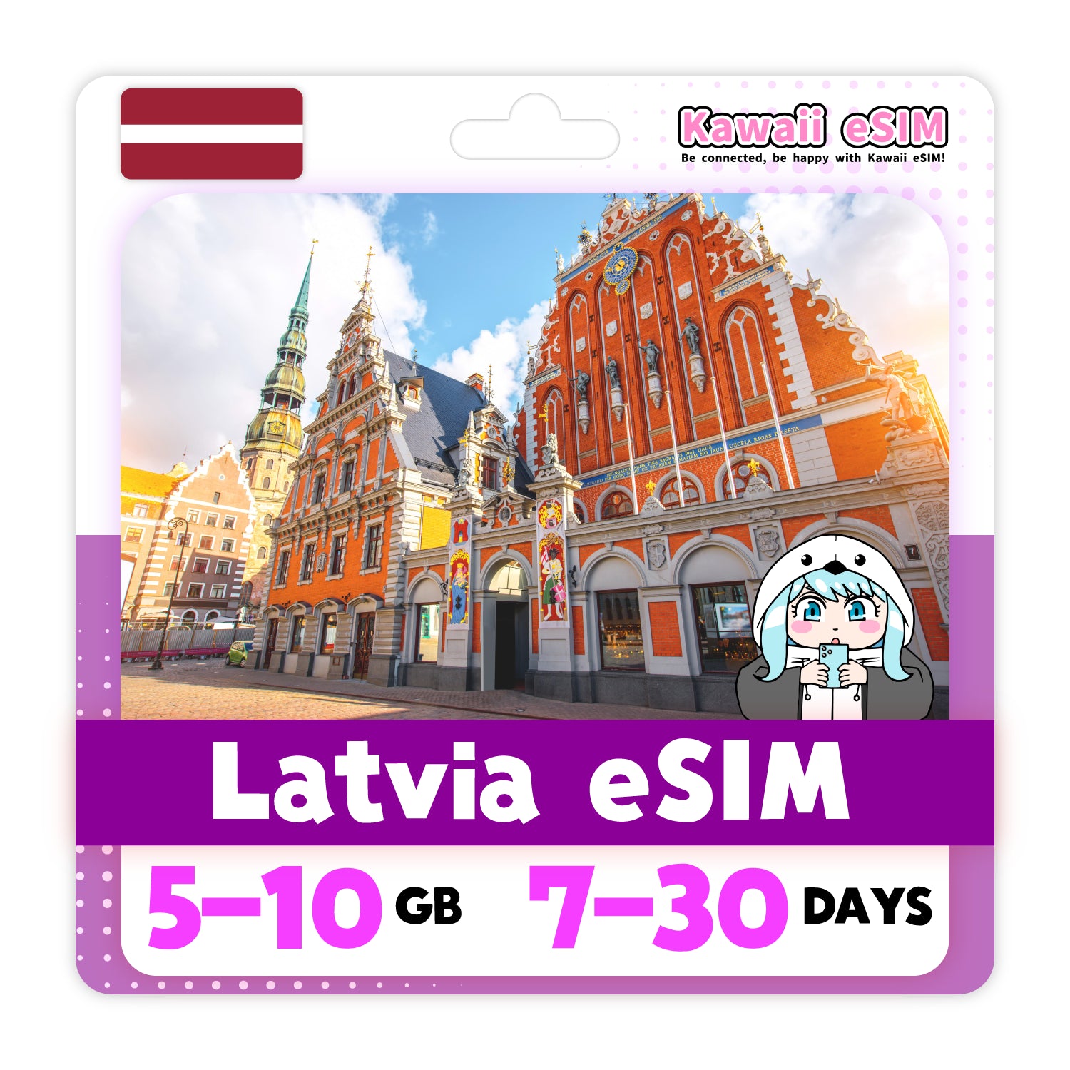 Latvia eSIM plan images_Kawaii-esim