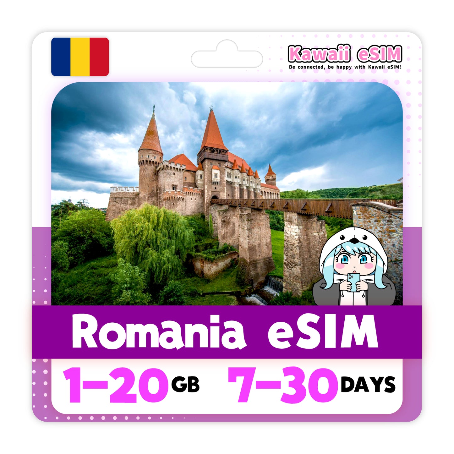 Romania eSIM plan images_Kawaii-esim