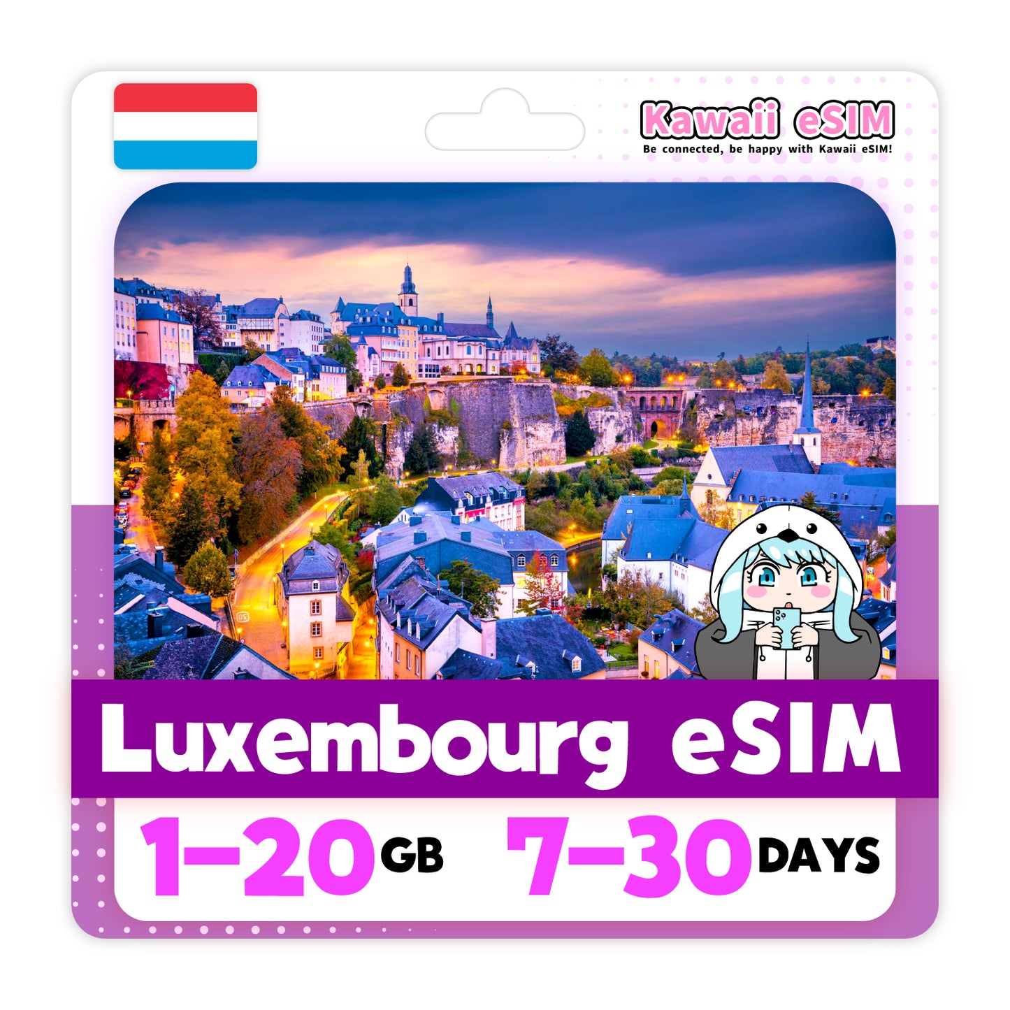 Luxembourg eSIM plan images_Kawaii-esim