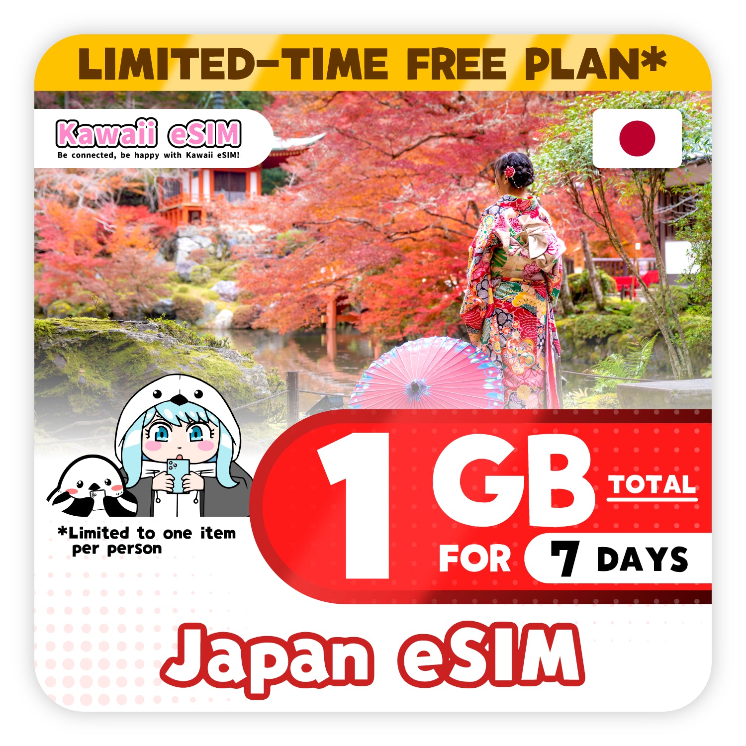 Japan eSIM limited-time free plan  images_Kawaii-esim