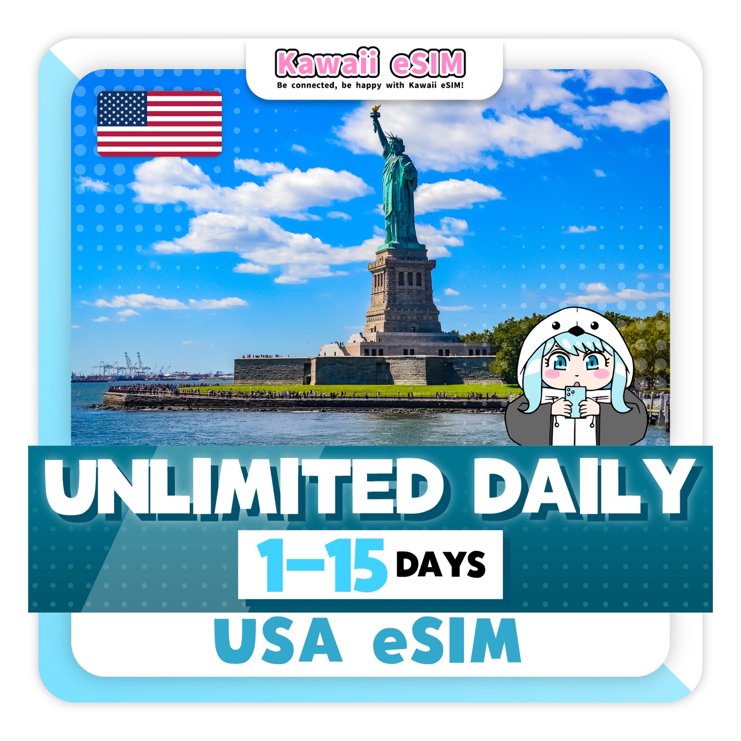 USA eSIM plan Unlimited images_Kawaii-esim