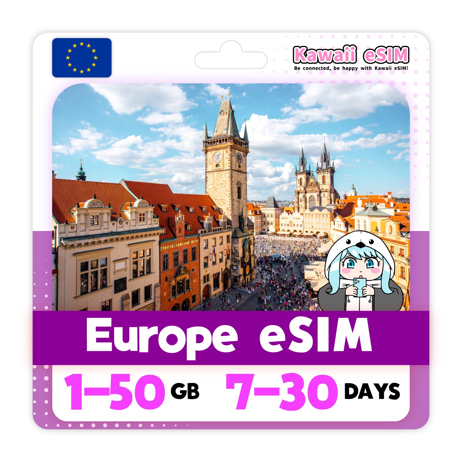 Europe eSIM plan images_Kawaii-esim