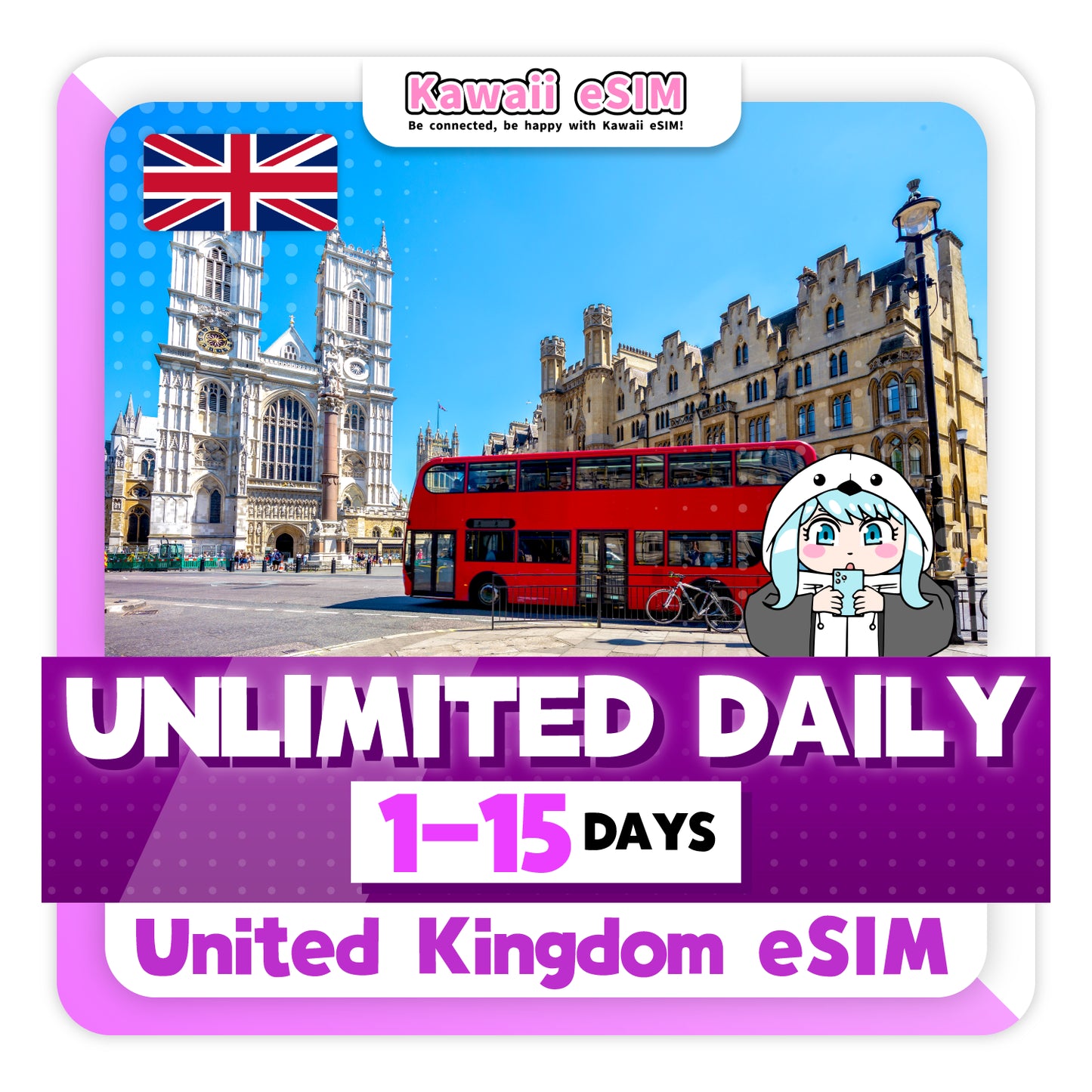 United Kingdom eSIM Unlimited plan  images_Kawaii-esim