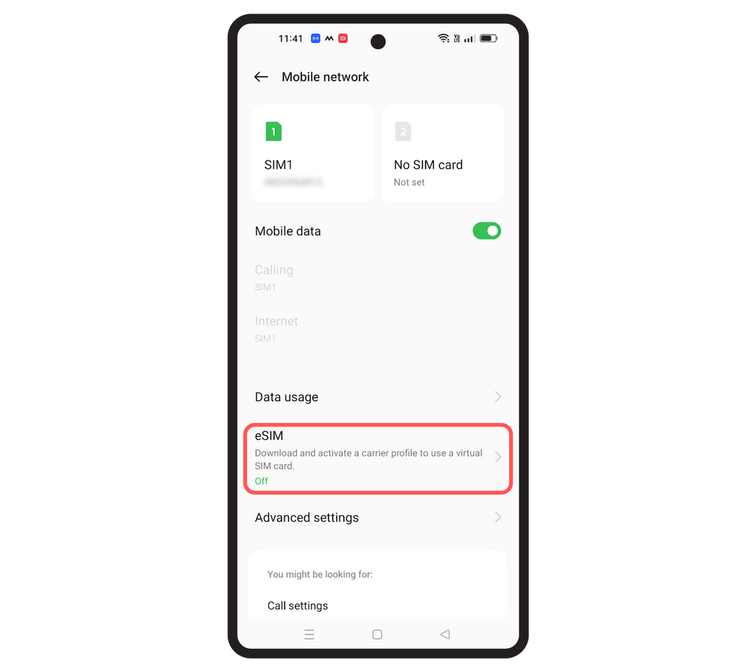Profile Settings on android | Kawaii eSIM for International Travel